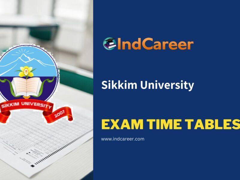Sikkim University Exam Time Tables