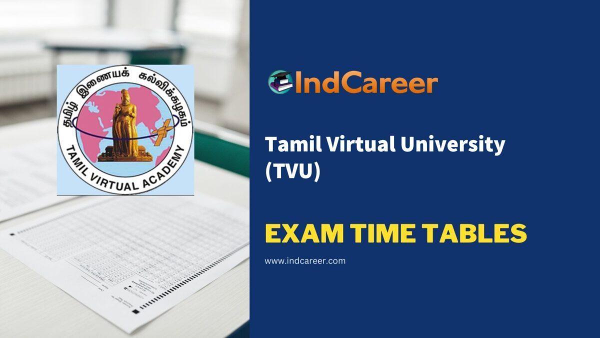 Tamil Virtual University (TVU) Exam Time Tables