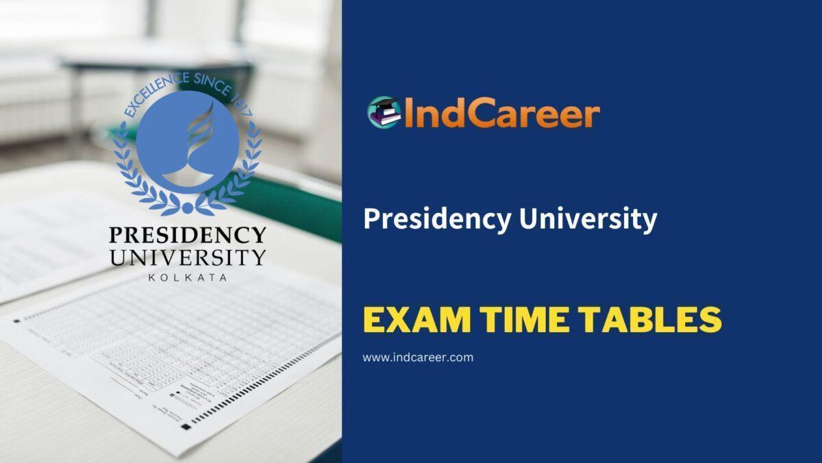 Presidency University Exam Time Tables
