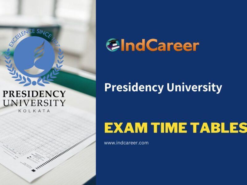Presidency University Exam Time Tables