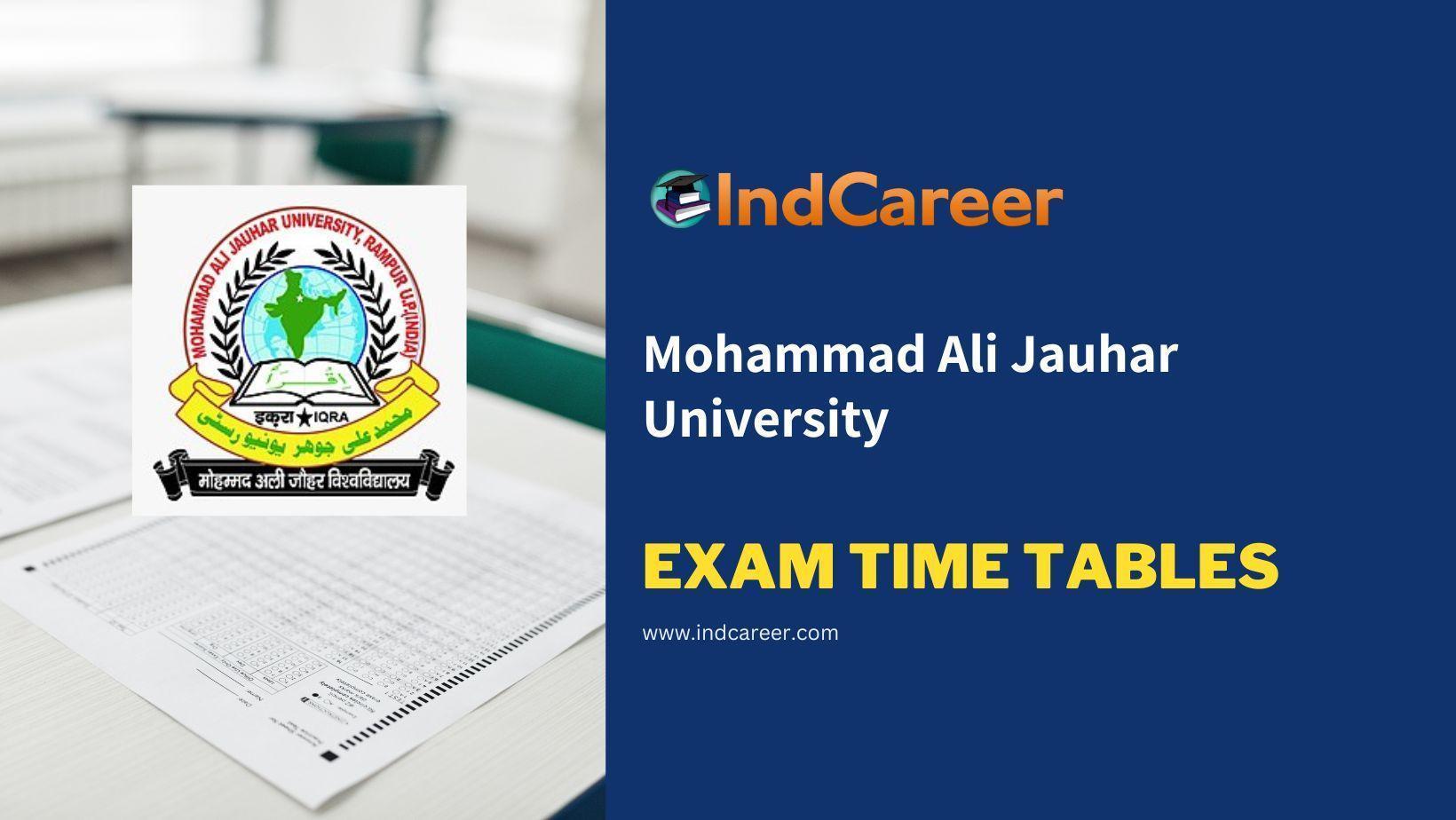Mohammad Ali Jauhar University Exam Time Tables