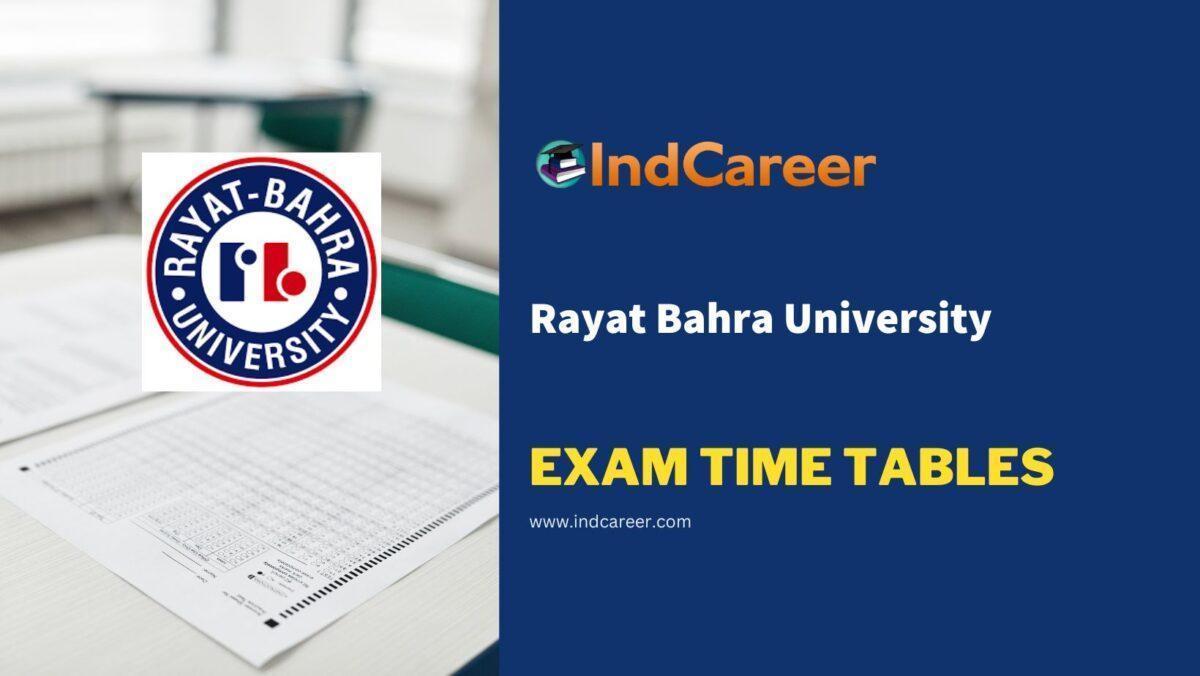 Rayat Bahra University Exam Time Tables