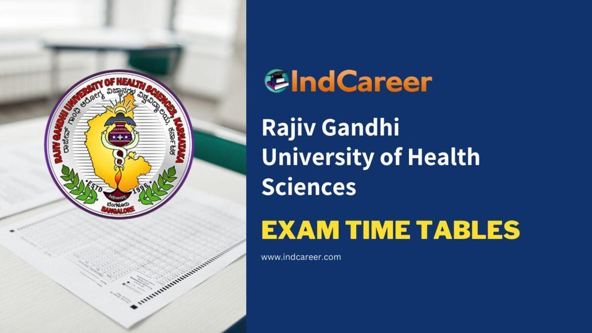 Rajiv Gandhi University of Health Sciences Exam Time Tables