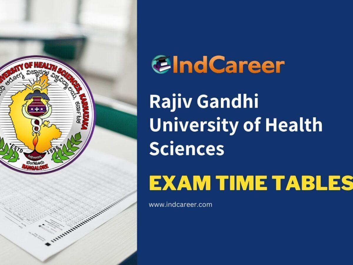 Rajiv Gandhi University of Health Sciences Exam Time Tables