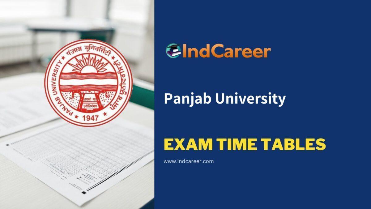 Panjab University Exam Time Tables