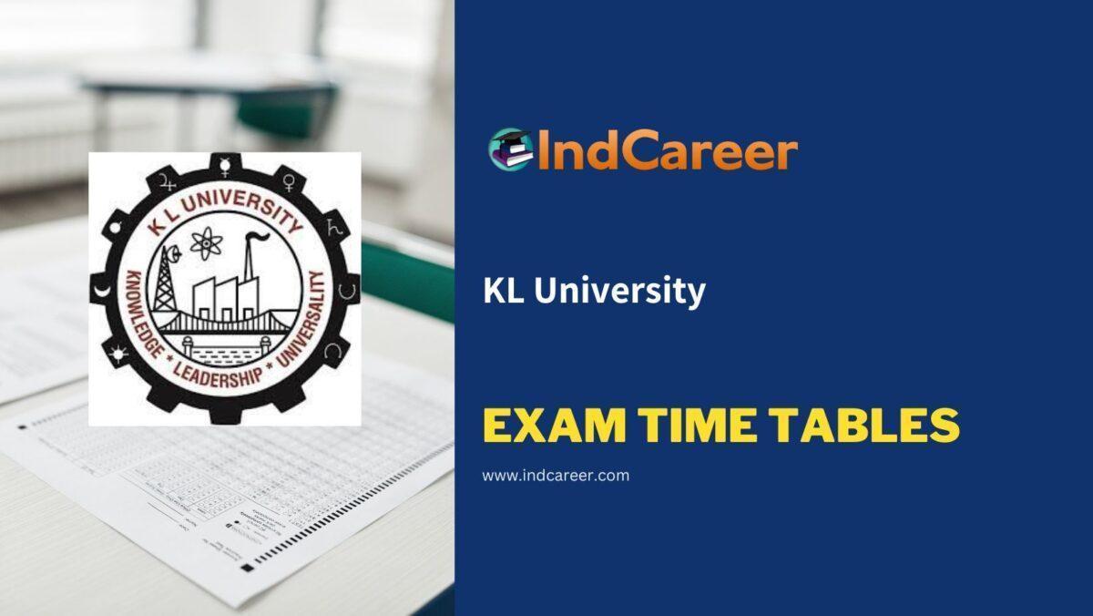 KL University Exam Time Tables