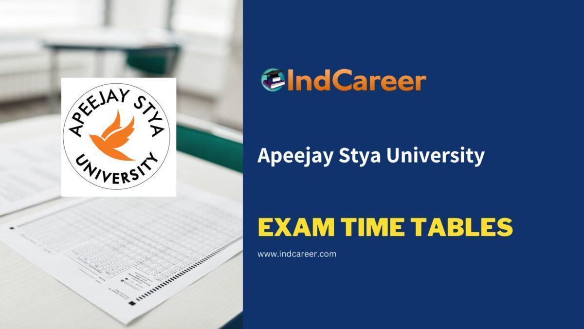 Apeejay Stya University Exam Time Tables