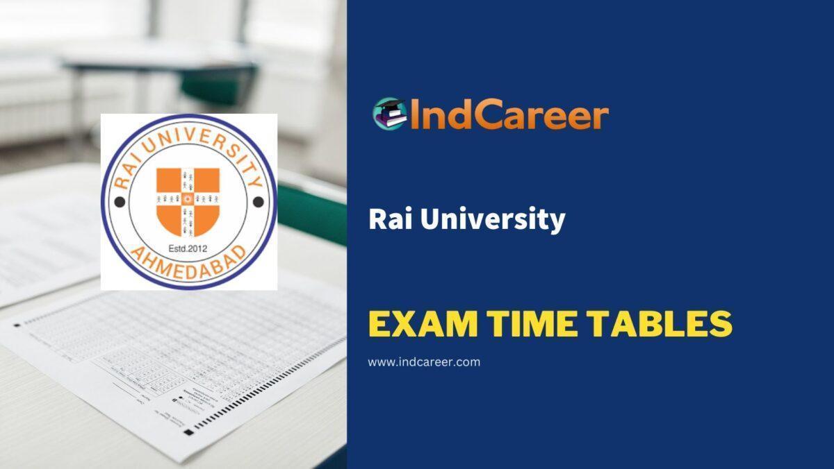 Rai University Exam Time Tables