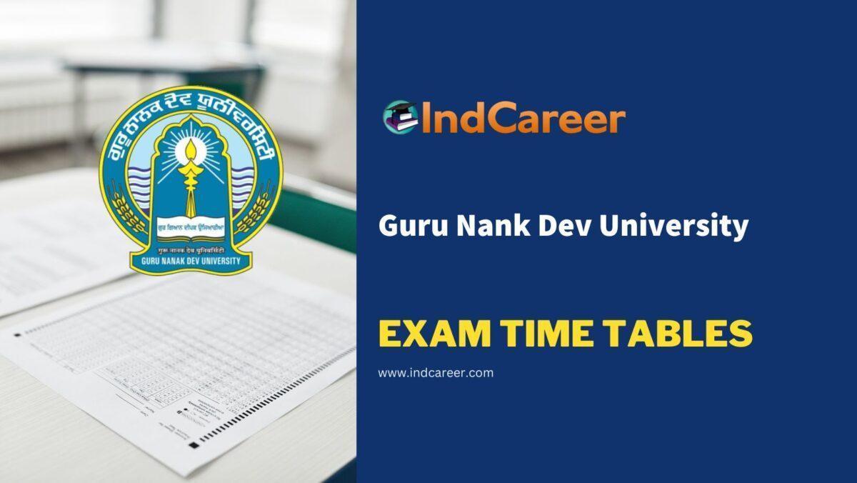 Guru Nank Dev University Exam Time Tables