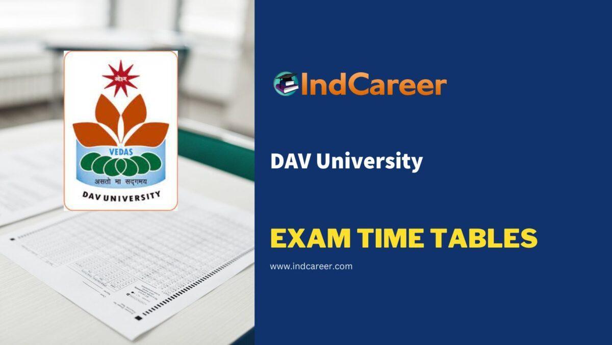 DAV University Exam Time Tables