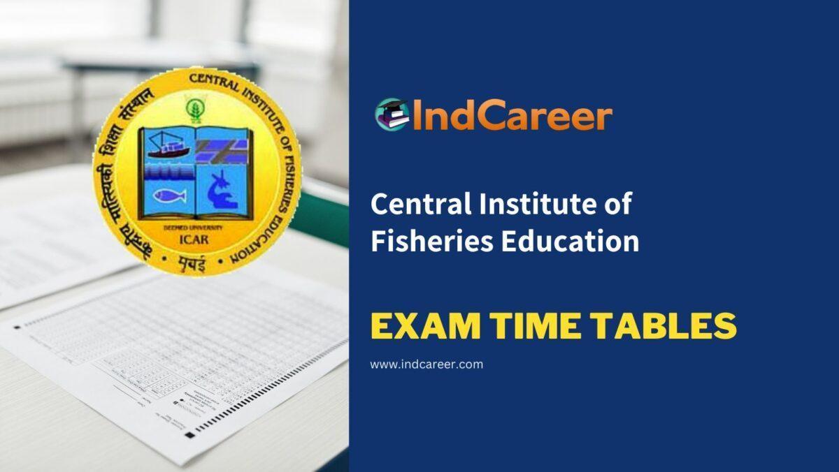 Central Institute of Fisheries Education Exam Time Tables