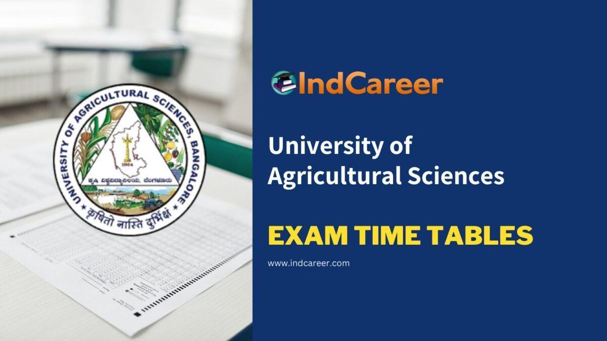 University of Agricultural Sciences Exam Time Tables