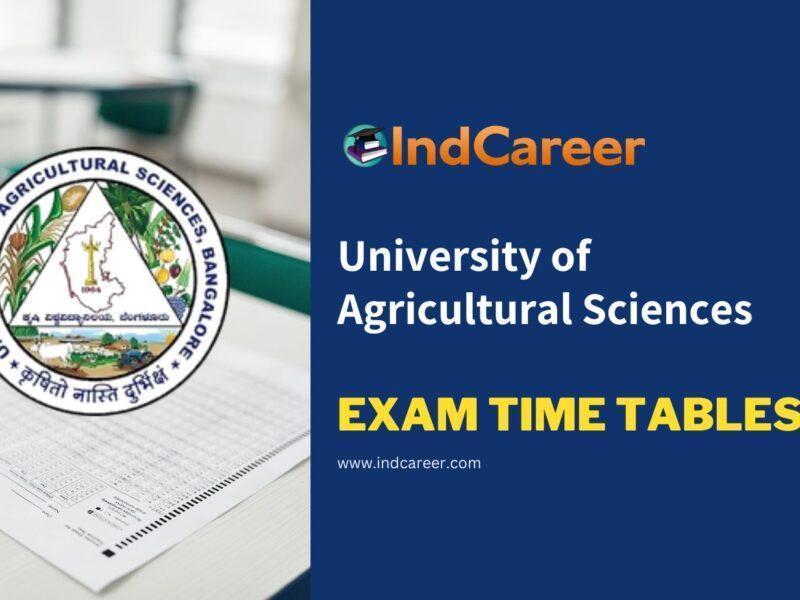 University of Agricultural Sciences Exam Time Tables