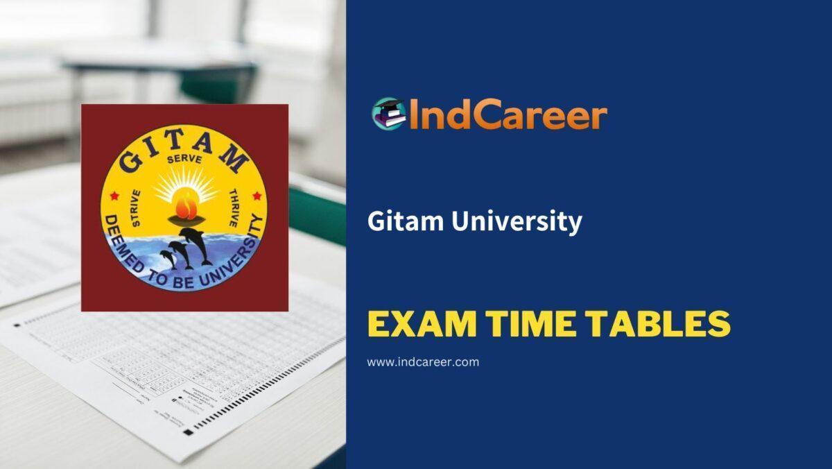 Gitam University Exam Time Tables