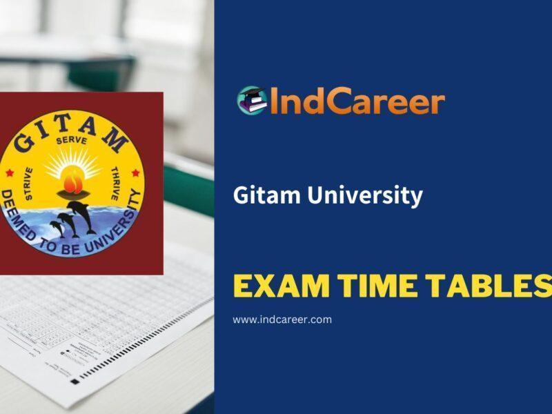 Gitam University Exam Time Tables
