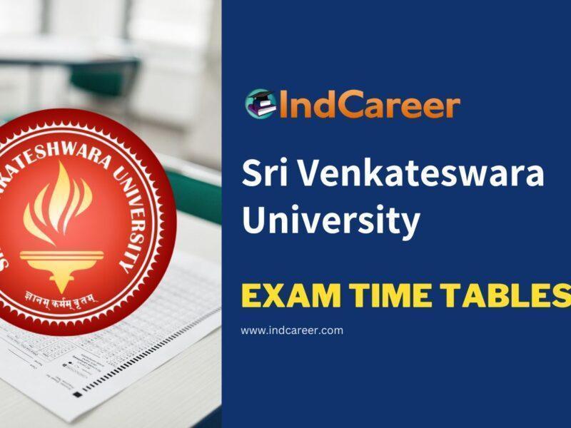 Sri Venkateswara University Exam Time Tables