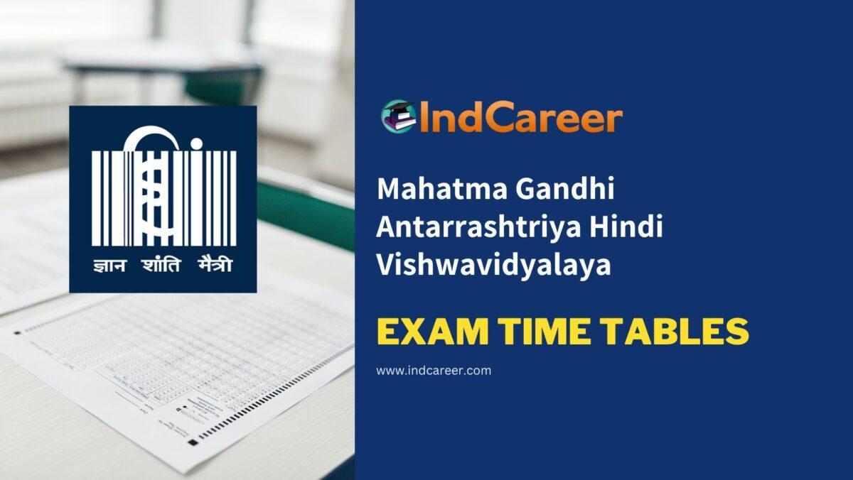 Mahatma Gandhi Antarrashtriya Hindi Vishwavidyalaya Exam Time Tables