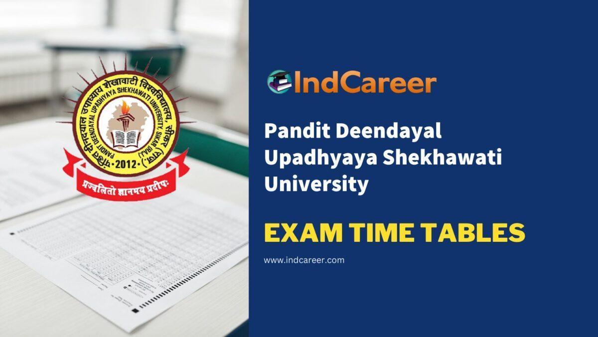 Pandit Deendayal Upadhyaya Shekhawati University Exam Time Tables