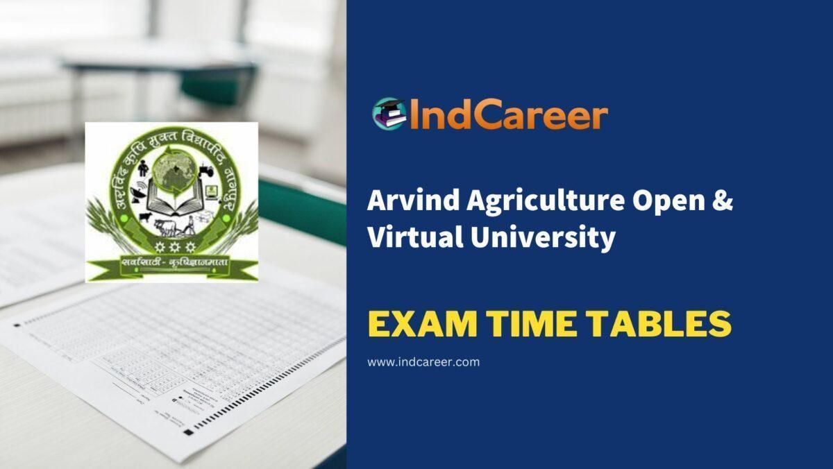 Arvind Agriculture Open & Virtual University Exam Time Tables