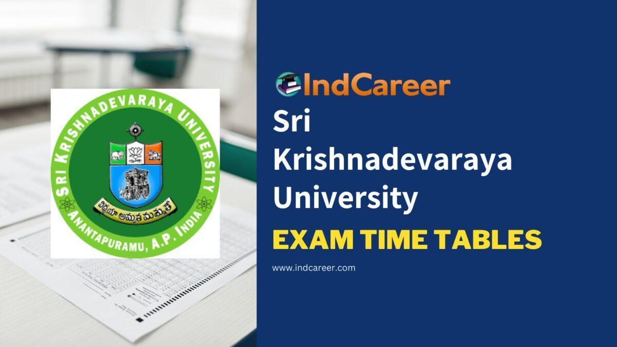 Sri Krishnadevaraya University Exam Time Tables