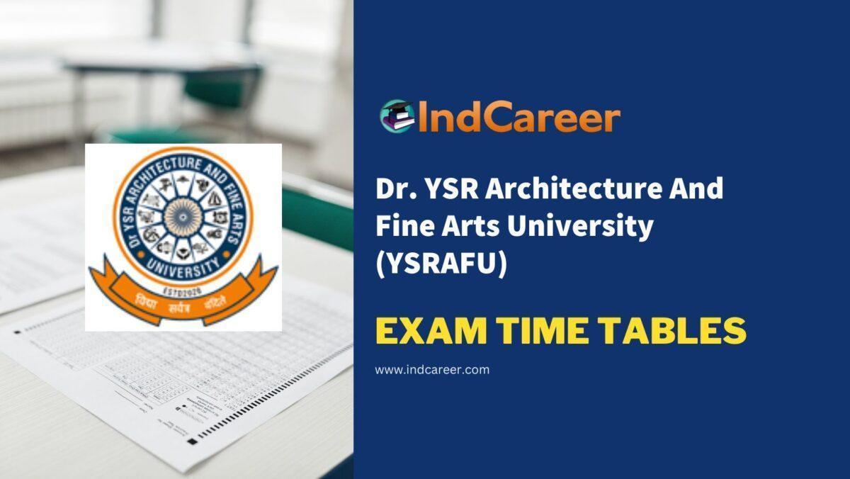 Dr. YSR Architecture And Fine Arts University (YSRAFU) Exam Time Tables