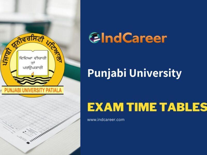 Punjabi University Exam Time Tables