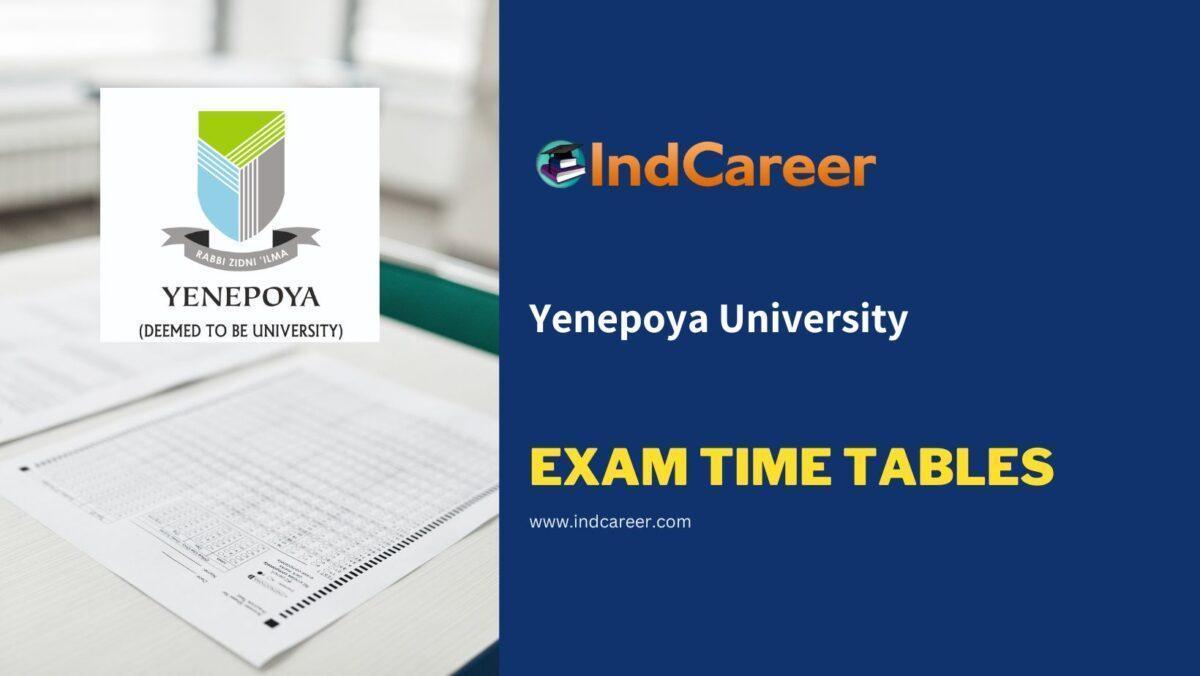 Yenepoya University Exam Time Tables