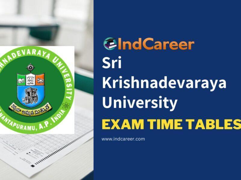Sri Krishnadevaraya University Exam Time Tables