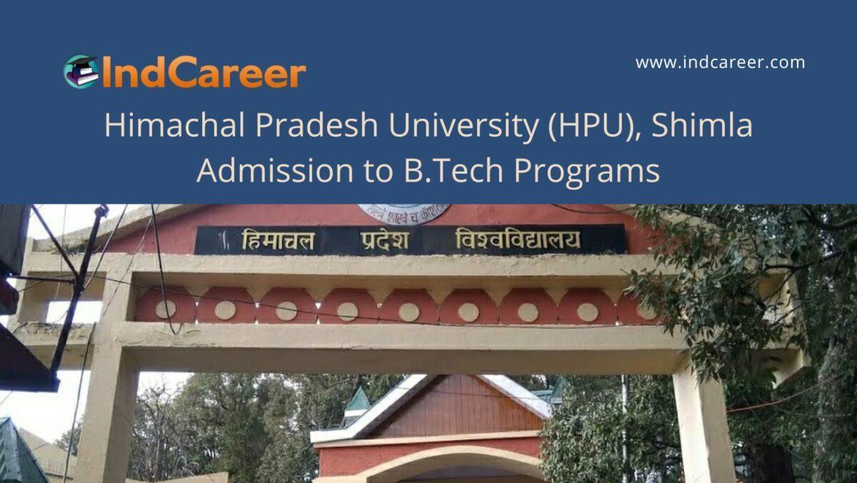 HPU Shimla announces Admission to  B.Tech Programs !year