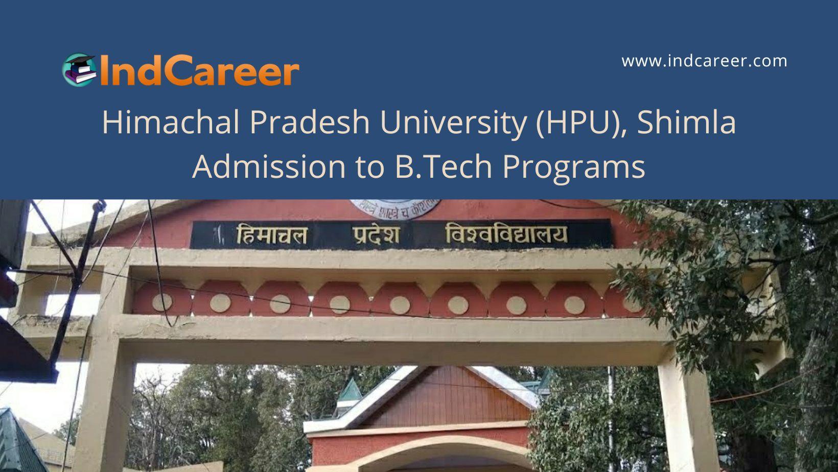 HPU Shimla announces Admission to B.Tech Programs !year