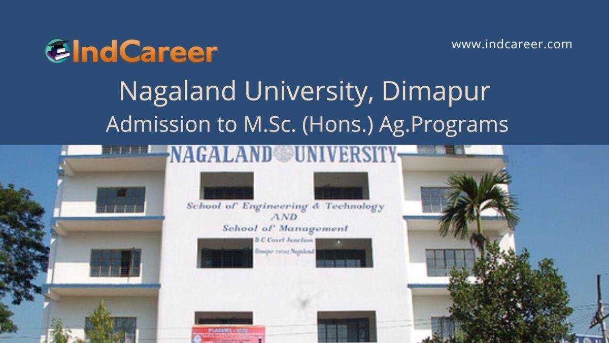 Nagaland University Dimapur announces Admission to  M.Sc Programs