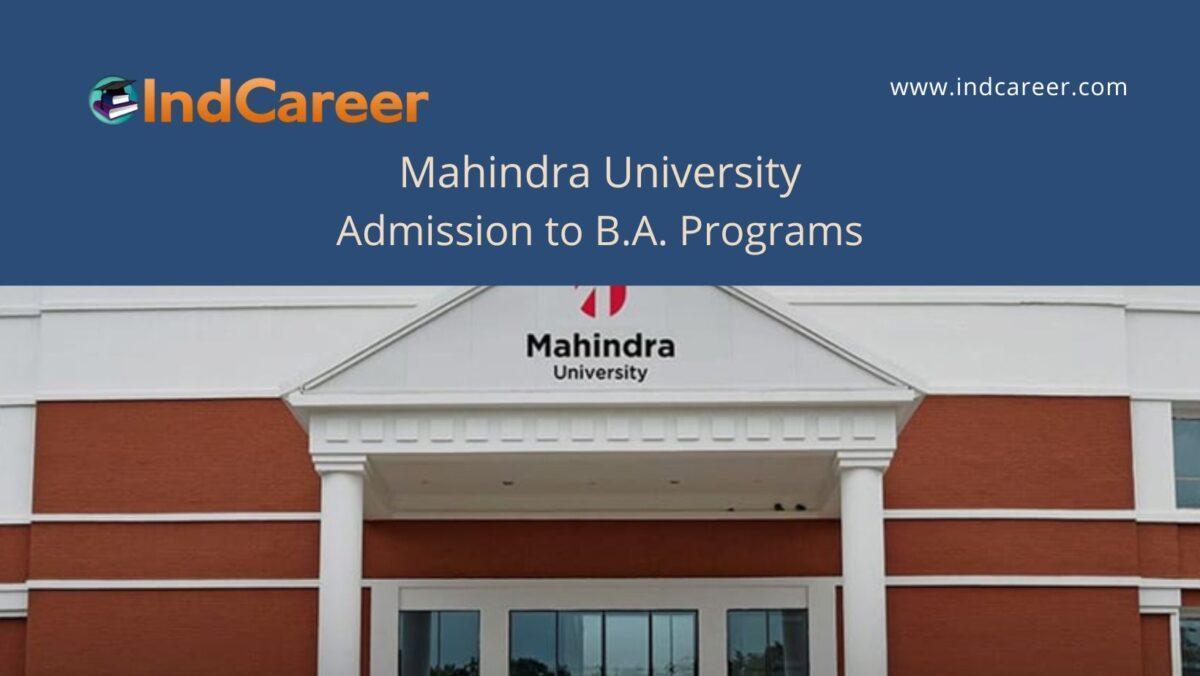 Mahindra University Hyderabad announces Admission to  B.A. Programs