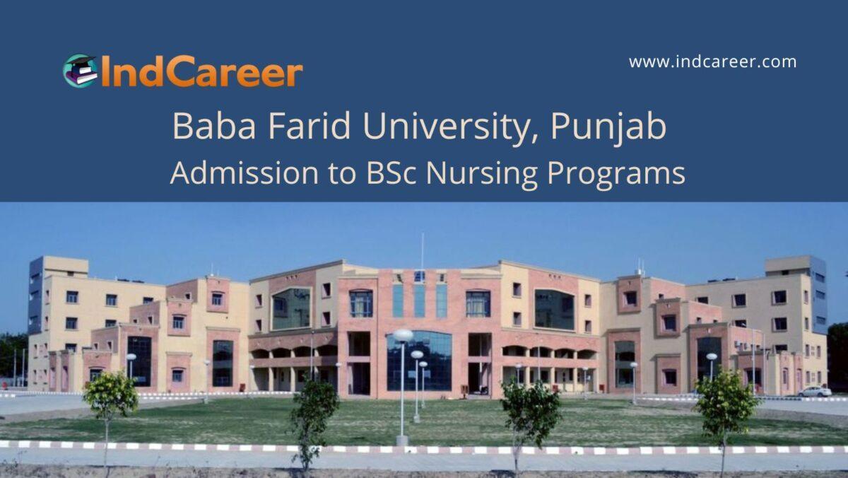 Baba Farid University, Punjab announces Admission to BSc Nursing Programs