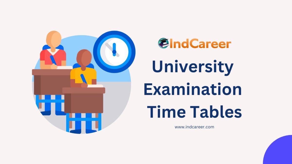 University Examination Time Tables