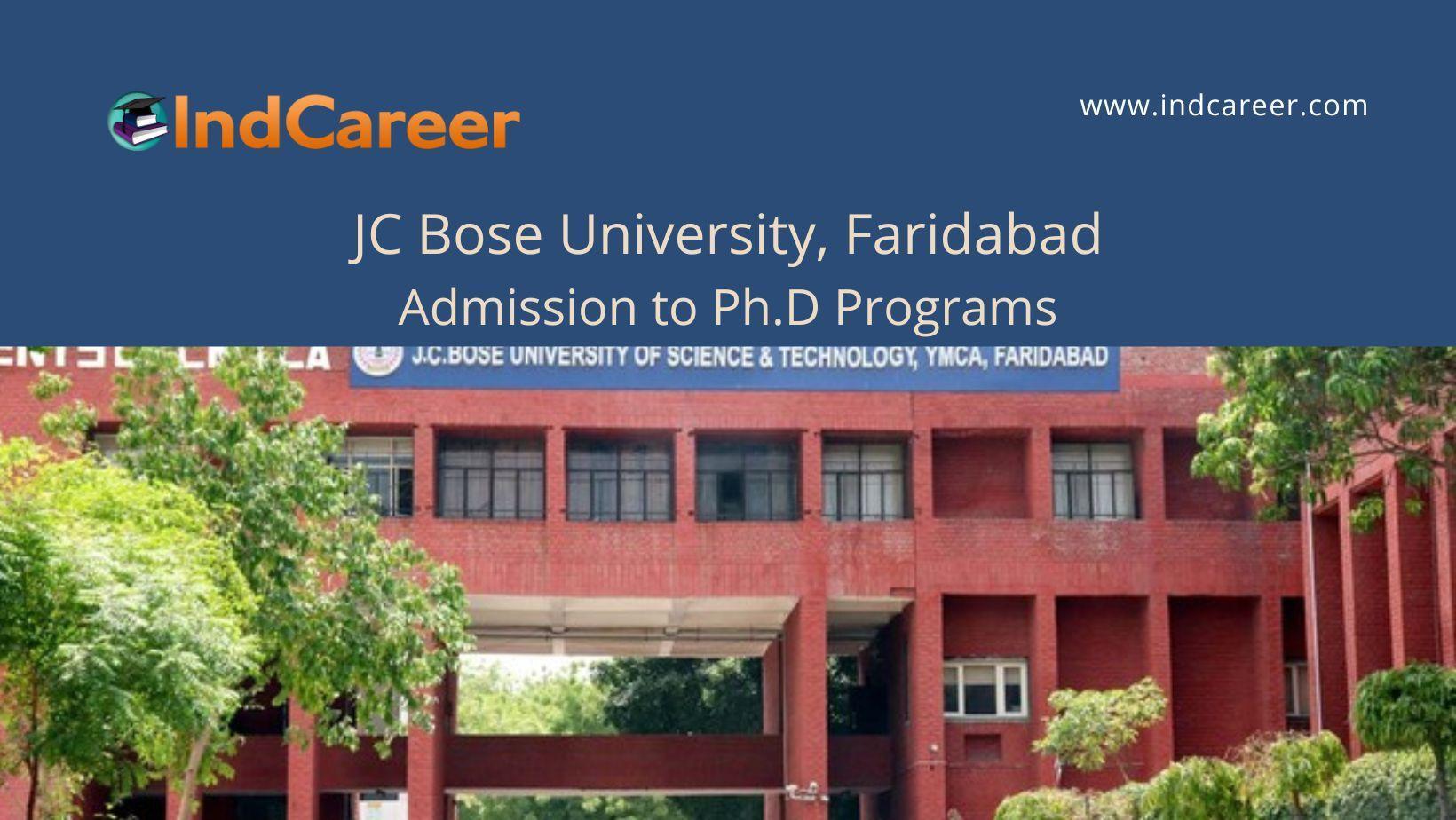 JC Bose University, Faridabad announces Admission to Ph.D Programs