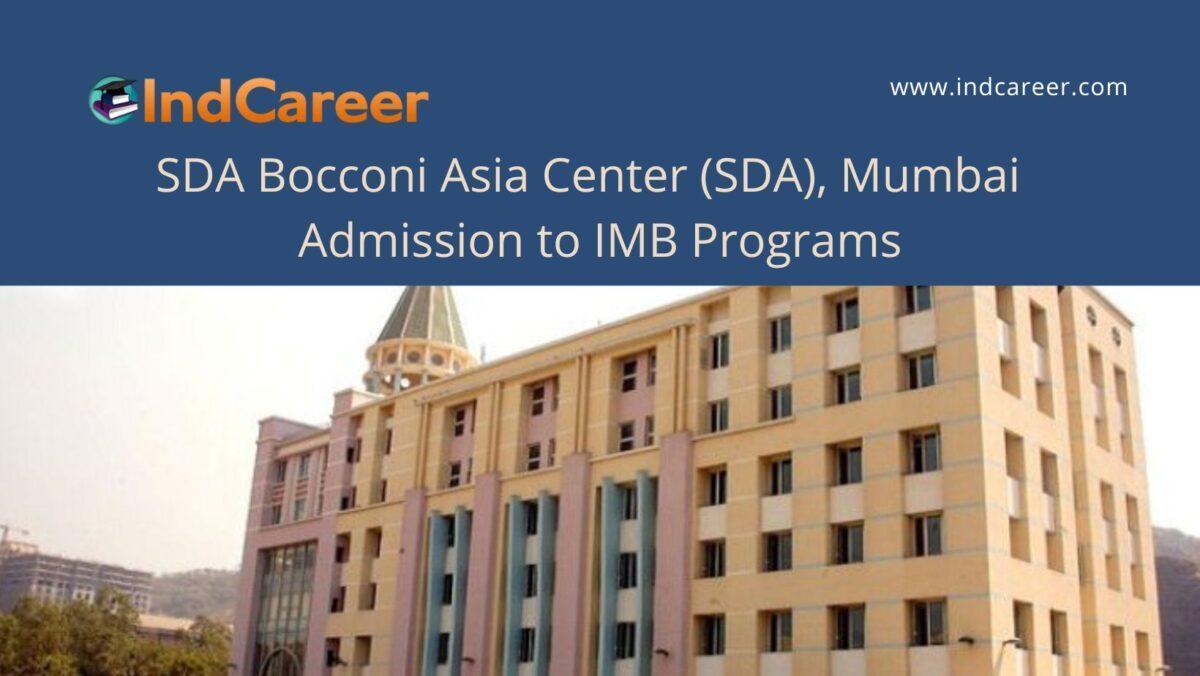 SDA, Mumbai announces Admission to IMB Programs