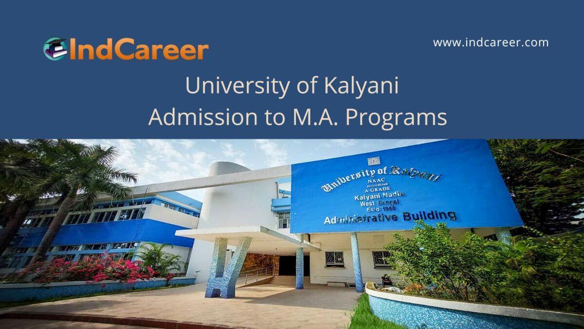 University of Kalyani announces Admission to M.A. Programs
