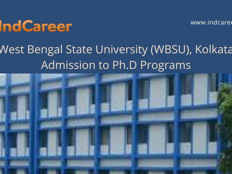 WBSU, Kolkata announces Admission to Ph.D Programs