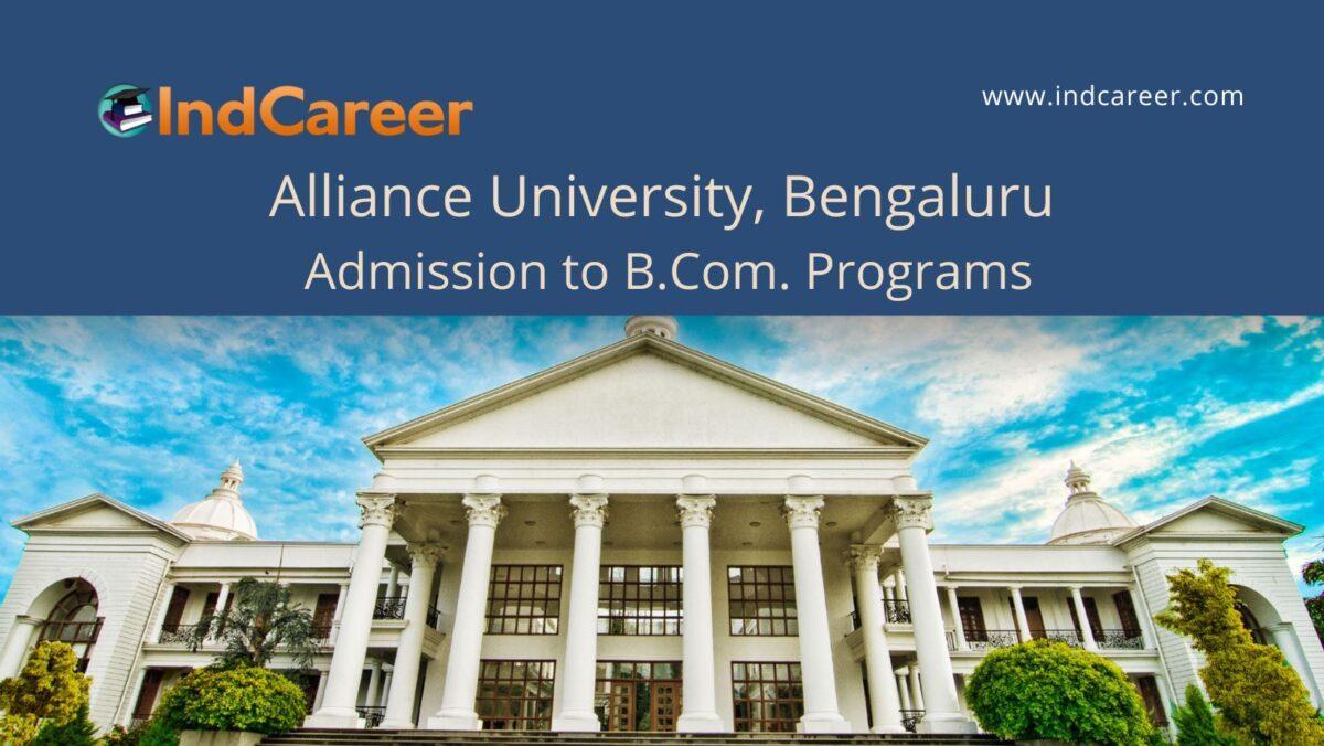 Alliance University Bengaluru B.Com. Admission