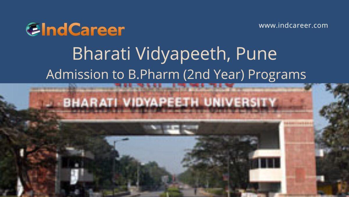 Bharati Vidyapeeth, Pune announces Admission to  B.Pharm (2nd Year) Programs