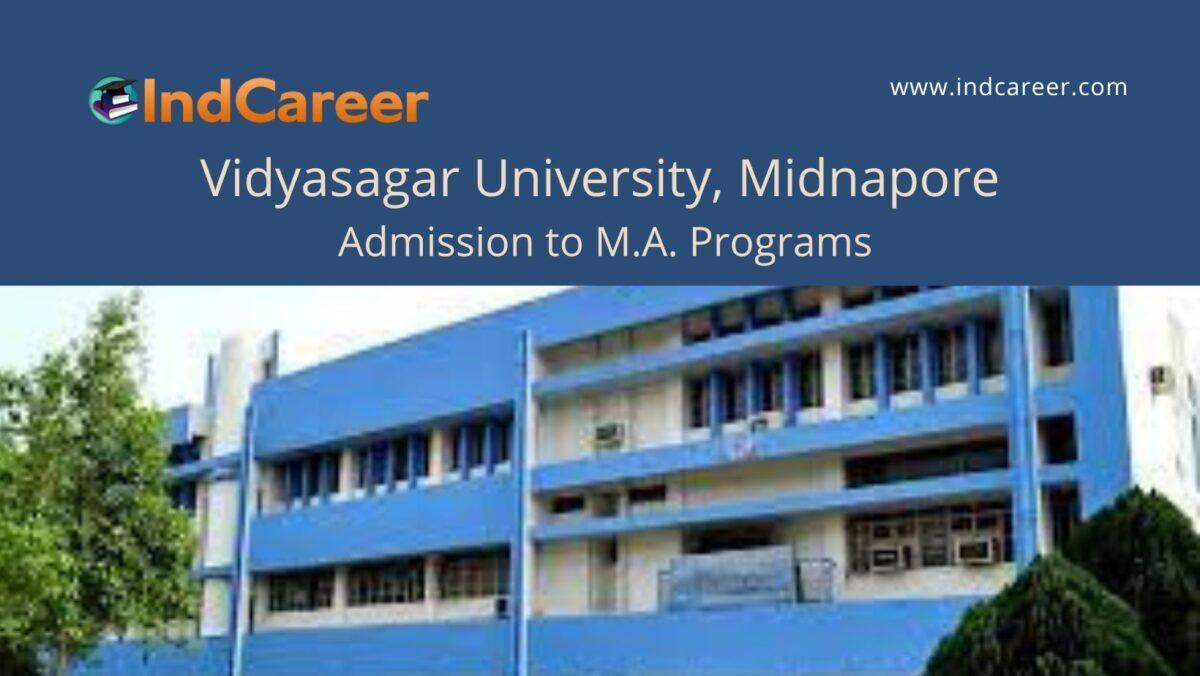 Vidyasagar University, Midnapore announces Admission to M.A. Programs