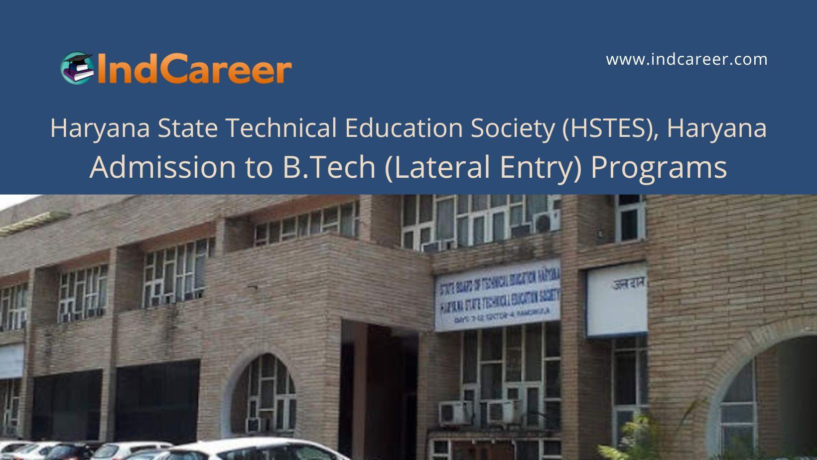 HSTES, Haryana announces Admission to B.Tech (Lateral Entry) Programs