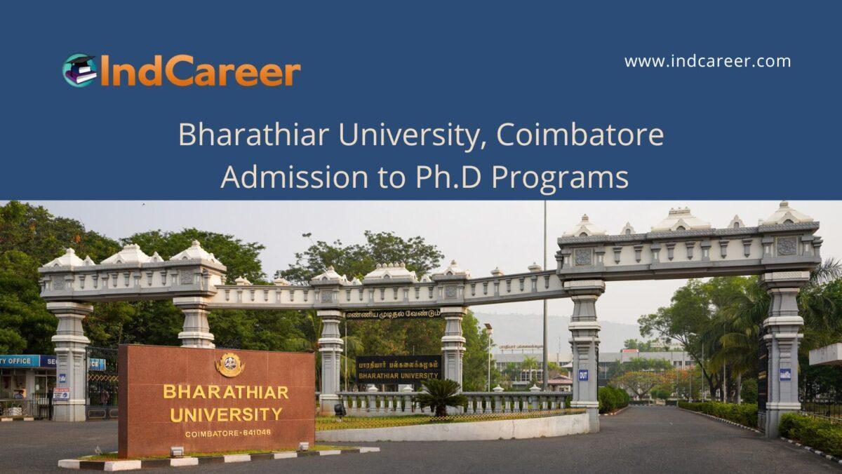 Bharathiar University, Coimbatore announces Admission to  Ph.D Programs