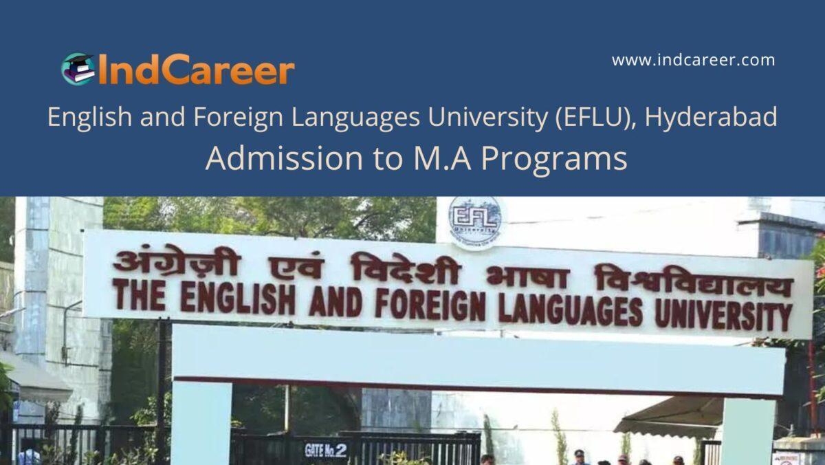 EFLU, Hyderabad announces Admission to M.A Programs