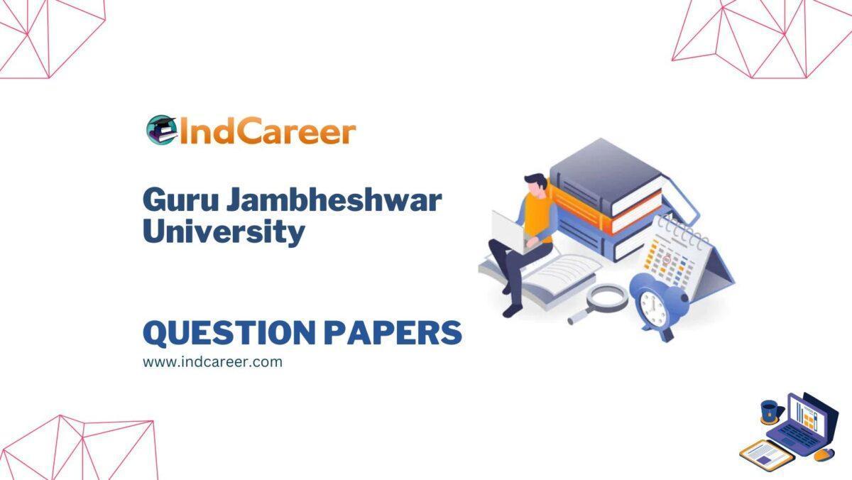 Guru Jambheshwar University Question Papers