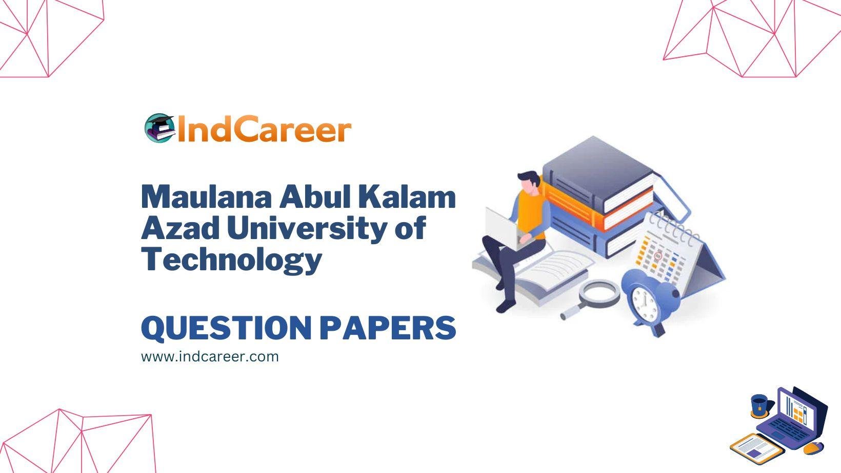 Maulana Abul Kalam Azad University of Technology Question Papers