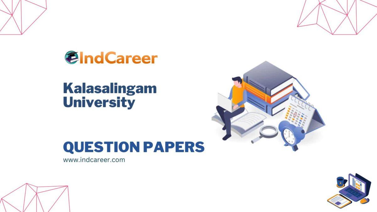 Kalasalingam University Question Papers