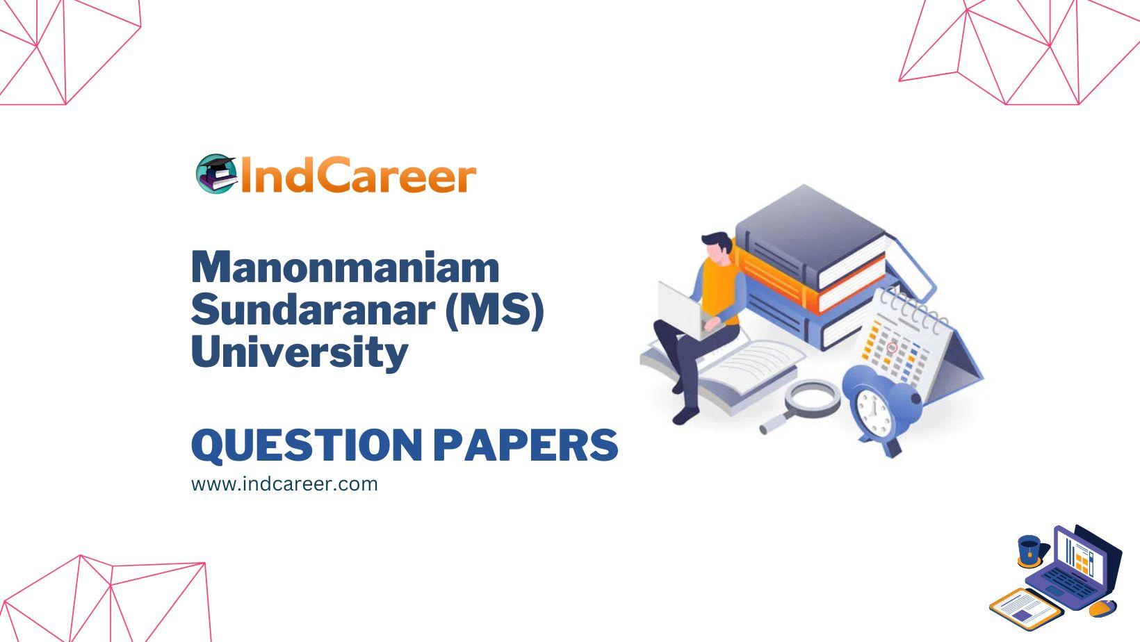 Manonmaniam Sundaranar (MS) University Question Papers