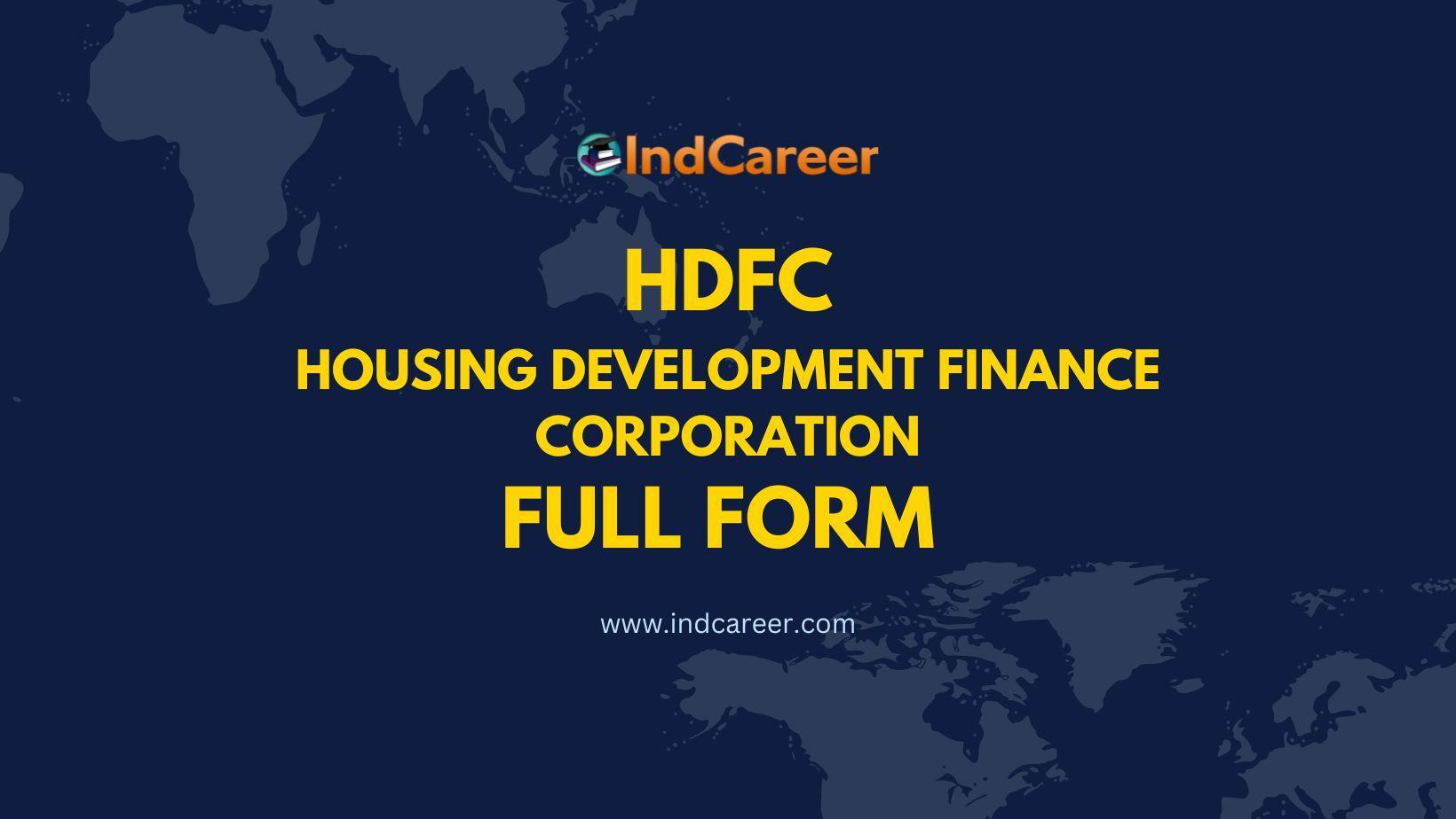 HDFC Full Form - What is the Full Form of HDFC?