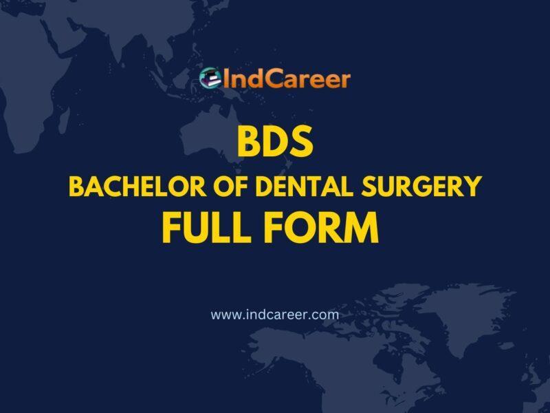 BDS Full Form - What is the full form of BDS?